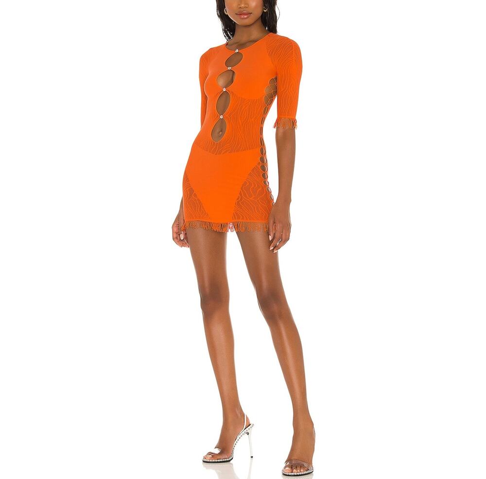 Poster Girl Cutout Orange Miranda Mini Dress Size XXS